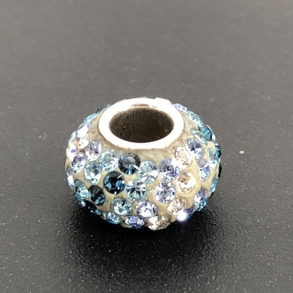 Charm multi-toned blue zirconia gemstone spherical charm *flawed* - Picture 2 of 16